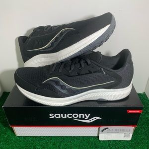 Saucony Freedom 4 Black/Sunset Womens 11.5 Mens 10 Iridescent Reflective Heel